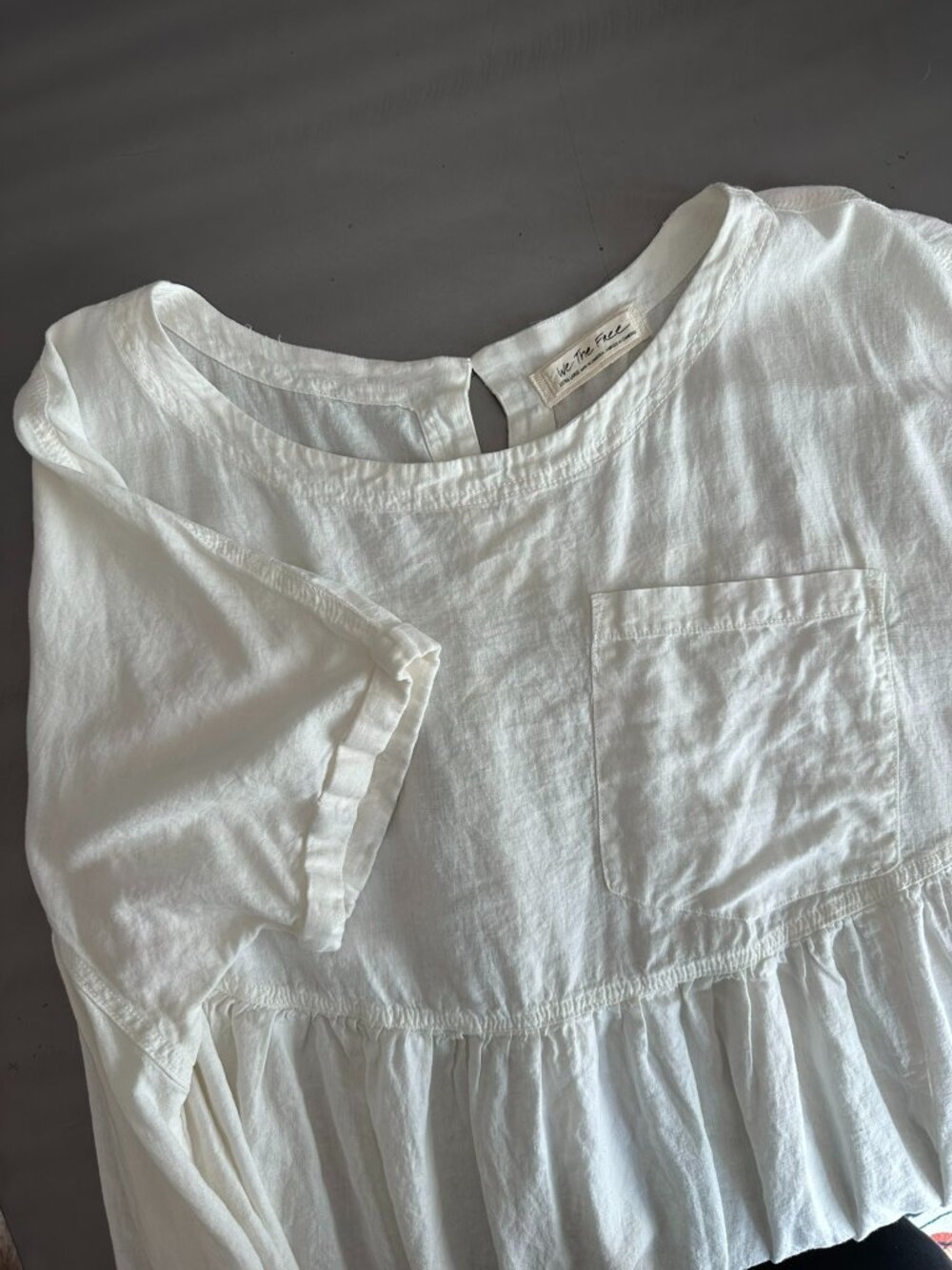 Free People We The Free White Oversized Tunic Top XL Boho Flowy - Picture 9 of 12